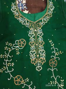 Green Embroidered Kurta Set