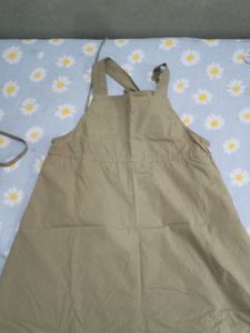 Khaki Pinafore Dress