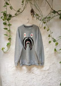 Grey Shark Face Crewneck Sweatshirt