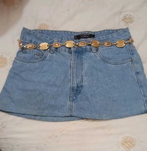 Light Wash Mini Skirt