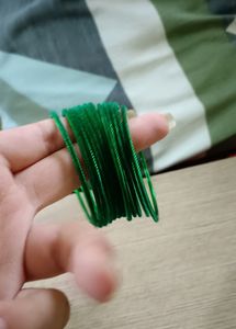Green Colour 12 Piece Bangles Set