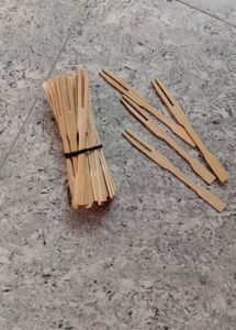 Disposal Wooden Fruit Fork Mini Fork Pack Of 128 Pcs
