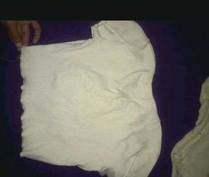 Cream Ribbed Henley Crop Top
