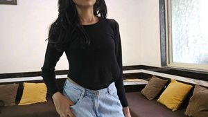 Black Textured Long Sleeve Crop Top