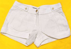 Chic White Textured Shorts