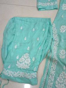 Embroidered Cotton Kurta Set