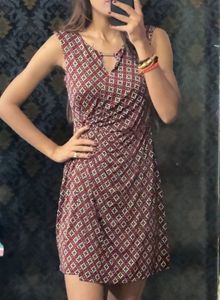 Patterned Sleeveless Dress