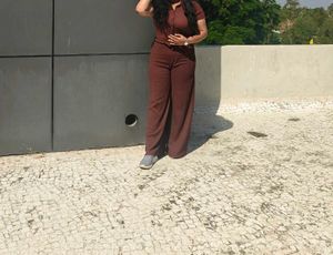 Brown Ribbed Co-ord Set