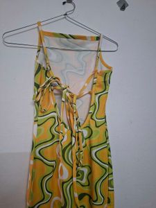 Retro Swirl Print Maxi Dress