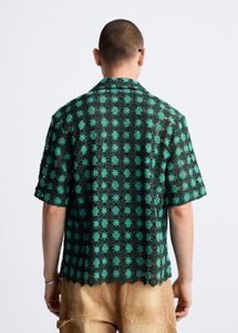 ZARA TEXTURED CROCHET SHIRT
