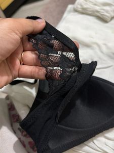 Black Lace Trim Bra
