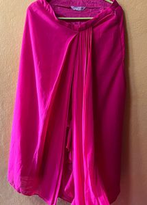 Vibrant Pink Floral Blouse &amp; ready made saree