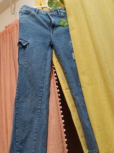 Blue Denim Cargo Jeans