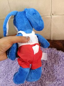 Vintage Collectible Kinder Joy Blue Bunny Plush To