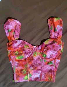 Floral Print Corset Top