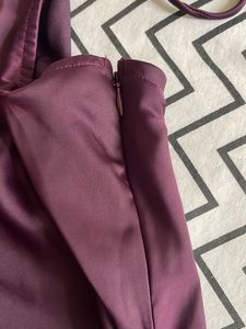Wine Halter Neck Dress