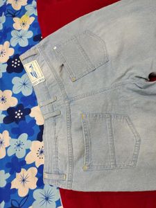 Light Wash Moto Jeans