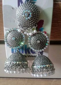 Oxidized Jhumka Earrings