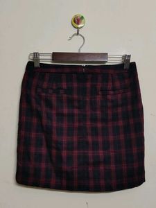 Red Plaid Mini Skirt
