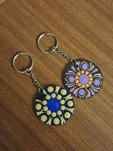 Hand-Painted Mandala Keychains