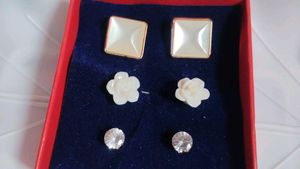 Set of 3 Pairs Stud Earrings