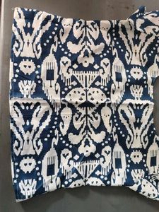 Blue &amp; White Printed Cotton Blouse