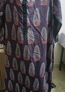 Navy Blue Block Print Kurta