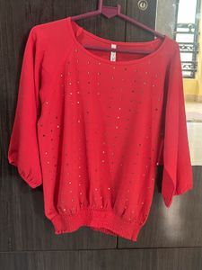 Coral Embellished Blouse