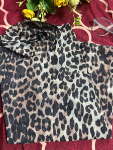 Tiger Print High Neck Top