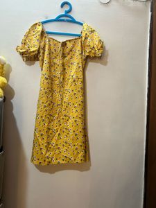 Yellow Floral Mini Dress