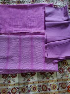 Dress material Purple striped georgette