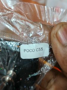 POCO C55 Black Glitter Back Cover with Butterfly C