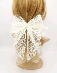 Floral Netted Hair Bow Alligator Clip New