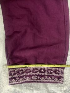 BulBul Plum Salwar Pants with Embroidered Hem