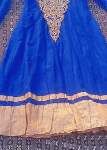 Royal Blue Lehenga with Gold Embroidery
