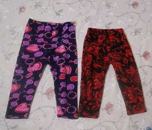 Girls' Patterned Leggings - Pack of 2
