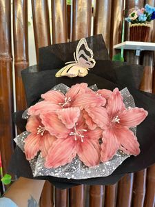 Elegant Pink Flower Bouquet with Butterfly