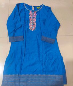 Blue Embroidered Kurta