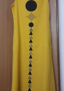 Mustard Yellow Printed Kurta