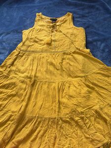Yellow Tiered Sleeveless Dress