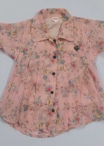 Charming Floral Print Baby Girl's Tops