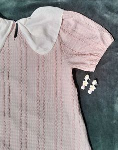 Peach Peter Pan Collar Dress.