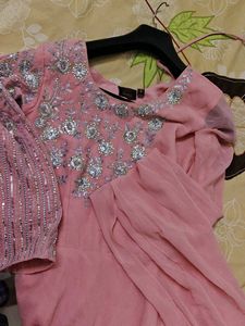 Stunning Embellished Pink Ethnic Gown