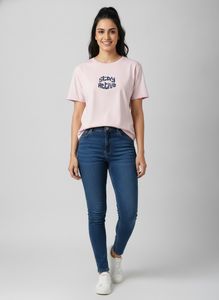 Light Pink "Stay Active" Graphic T-Shirt