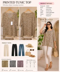 🐆 **Suzannegree Animal Print Tunic Top** 🐆
