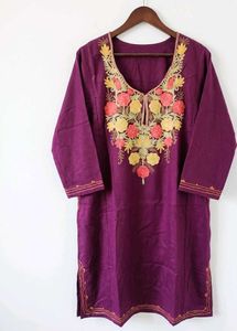 Embroidered Purple Kurta
