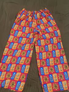 Colorful Floral Print Palazzo Pants