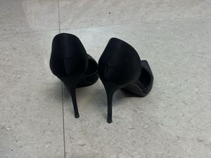 Chic Black Satin D'Orsay Heels