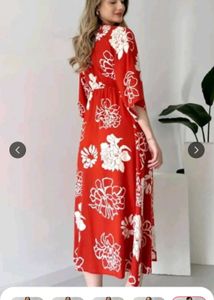 Vibrant Floral Print Maxi Dress