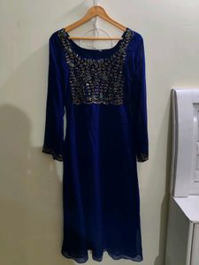 Elegant Royal Blue Embellished Kurta Set